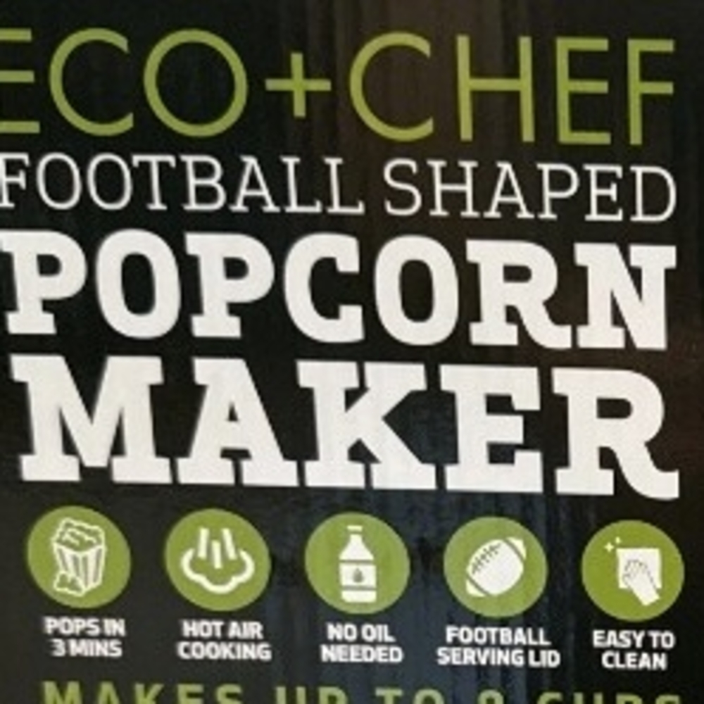 ECO+CHEF Football Shaped Popcorn Maker with Built-in Bowl - Picture 2 of 9